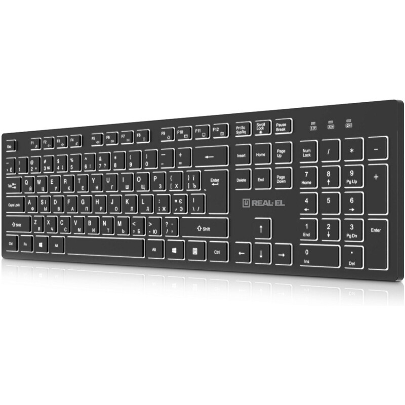 Клавіатура бездротова REAL-EL RK-725W Black