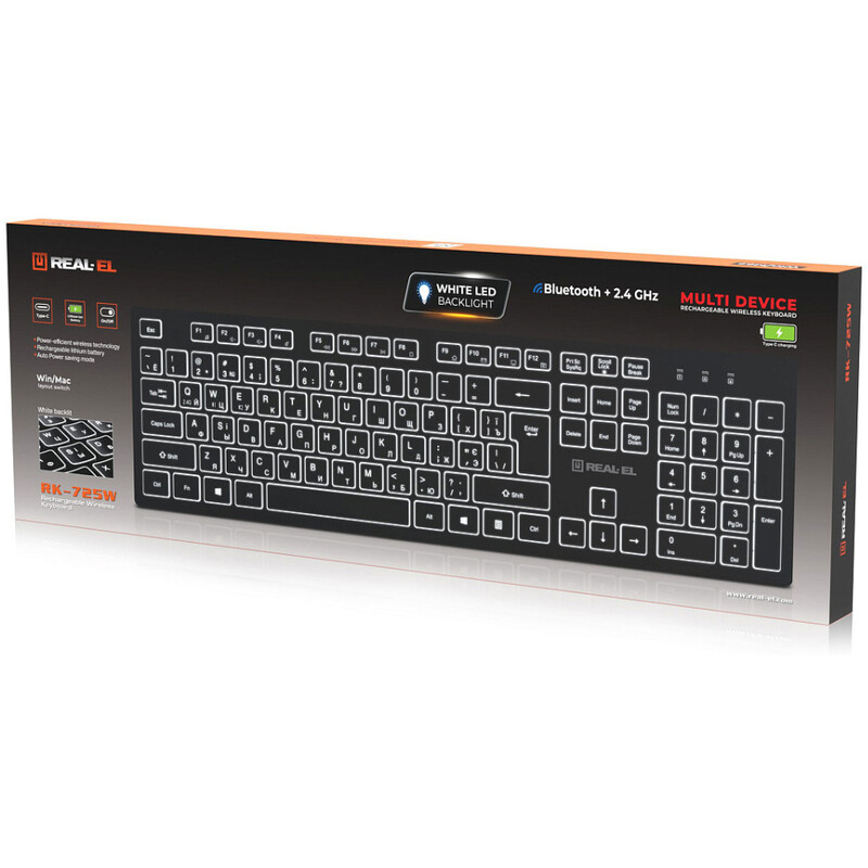 Клавіатура бездротова REAL-EL RK-725W Black
