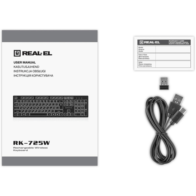 Клавіатура бездротова REAL-EL RK-725W Black