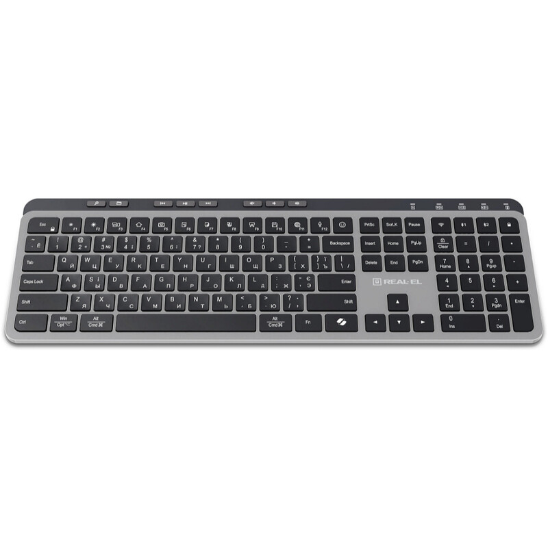 Клавиатура беспроводная REAL-EL RK-737W Black/Grey