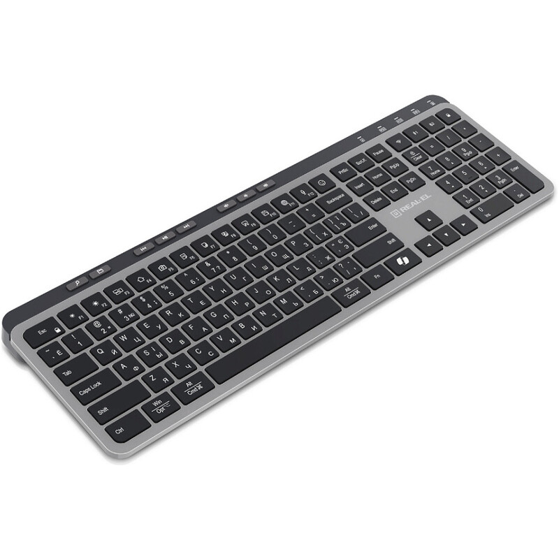 Клавиатура беспроводная REAL-EL RK-737W Black/Grey