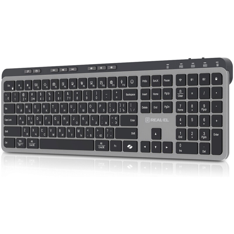 Клавиатура беспроводная REAL-EL RK-737W Black/Grey