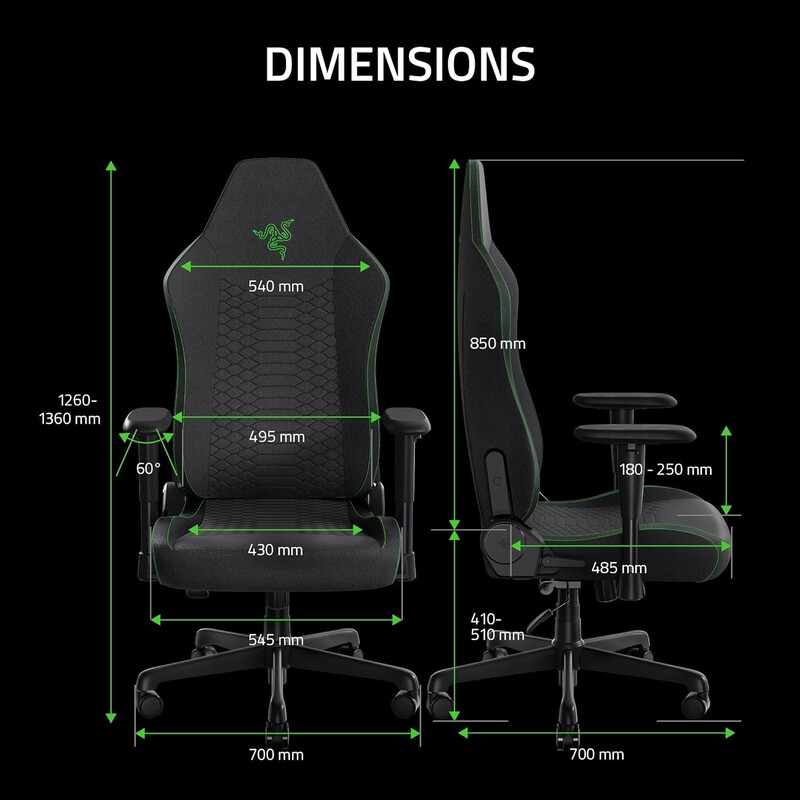 Кресло для геймеров Razer Iskur V2 X Black Fabric (RZ38-05310100-R3G1)