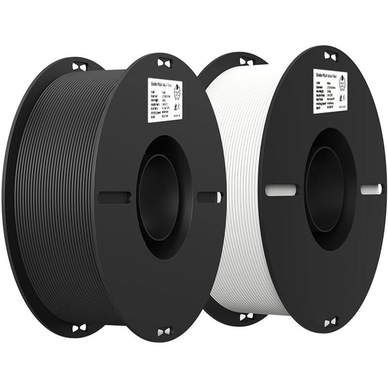 PLA-пластик Creality для 3D-принтера 1.75 мм 2x1 кг, White/Black (3301010337)