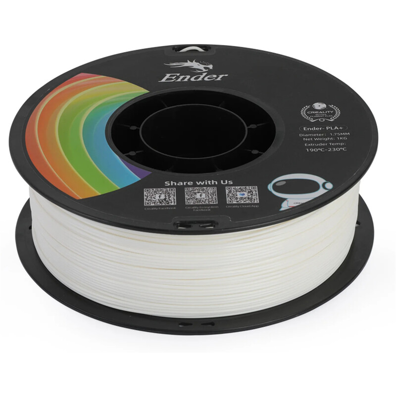 PLA+ пластик Creality для 3D-принтера 1.75 мм 1 кг, White (3301010305)
