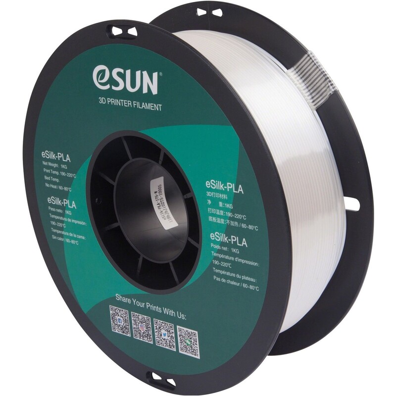 ePLA-Silk пластик eSUN для 3D-принтера 1.75 мм 1 кг, White (EPLA-SILK-P175W1)
