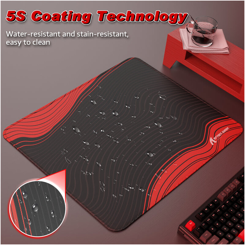 Ігрова поверхня Attack Shark CM02 eSport Gaming Mousepad Black/Red Contour (CM02CLBR_AS)