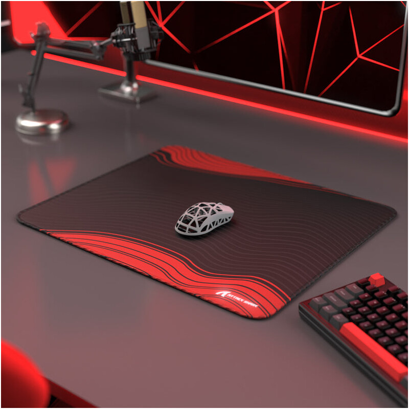 Ігрова поверхня Attack Shark CM02 eSport Gaming Mousepad Black/Red Contour (CM02CLBR_AS)