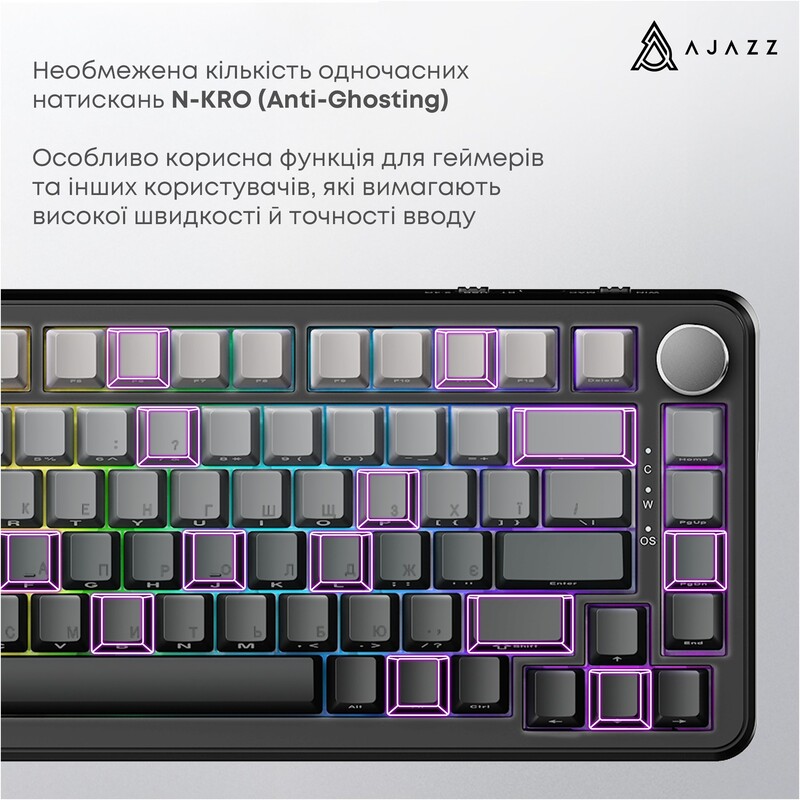 Клавіатура Ajazz AK820 Max Magnetic Switch RGB Gradient Black (AK820MAX-M-S-GG)