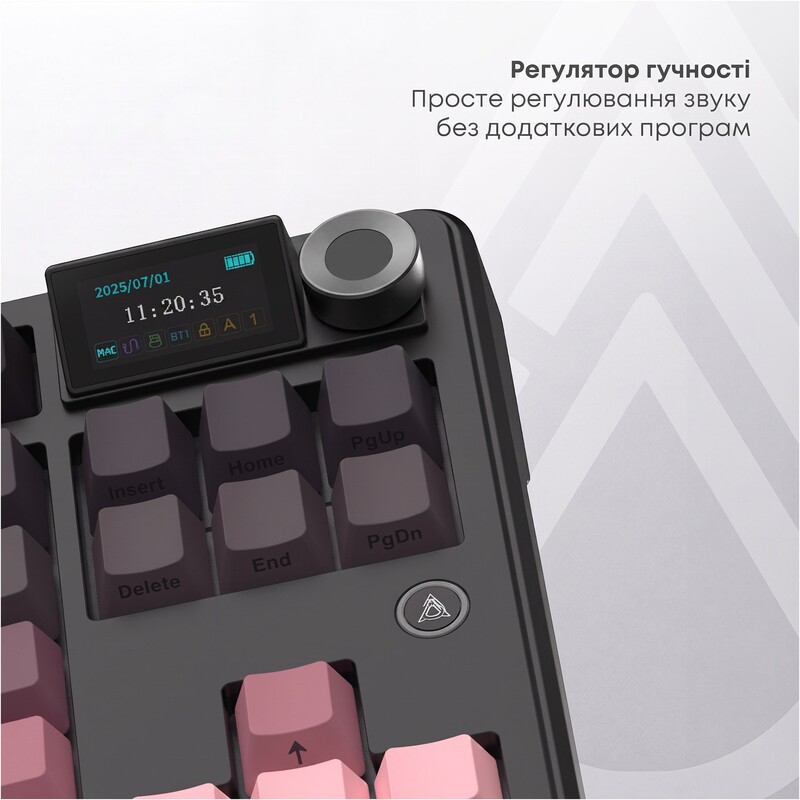 Клавіатура бездротова Ajazz MK87 Pitaya Switch Black/Pink (MK87-P-S-P)