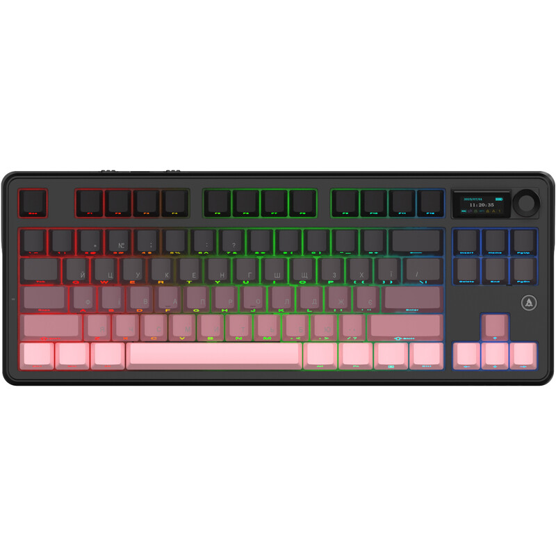 Клавіатура бездротова Ajazz MK87 Pitaya Switch Black/Pink (MK87-P-S-P)
