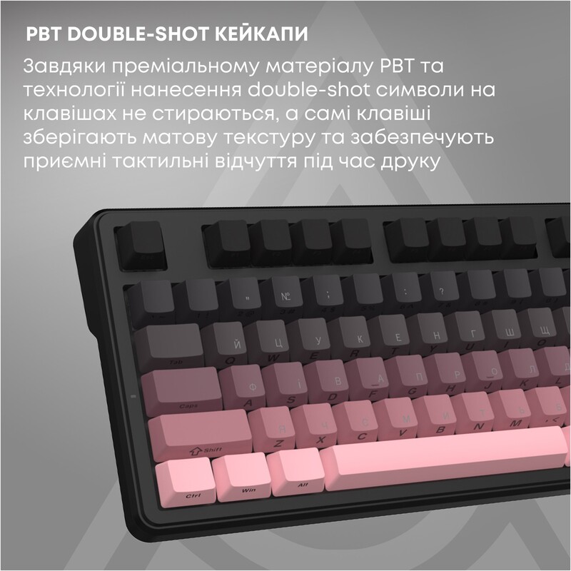 Клавіатура бездротова Ajazz MK87 Pitaya Switch Black/Pink (MK87-P-S-P)