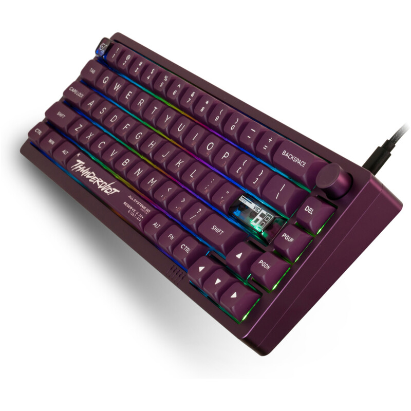 Клавiатура Thunderobot VIC68 Gateron Magnetic Jade Switch USB UA Purple (6932066317201)