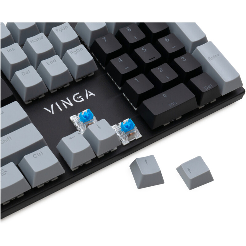 Клавиатура Vinga KBGM-090 LED Blue Switch USB Grey/Black (KBGM-090BL Grey/Black)