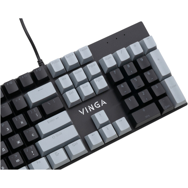 Клавиатура Vinga KBGM-090 LED Blue Switch USB Grey/Black (KBGM-090BL Grey/Black)