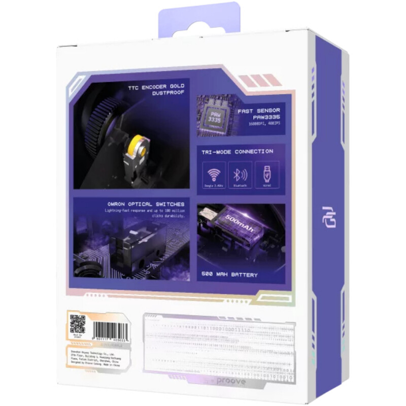 Мышь беспроводная Proove Gaming Taipan Max White/Purple (WMTPM0022017)