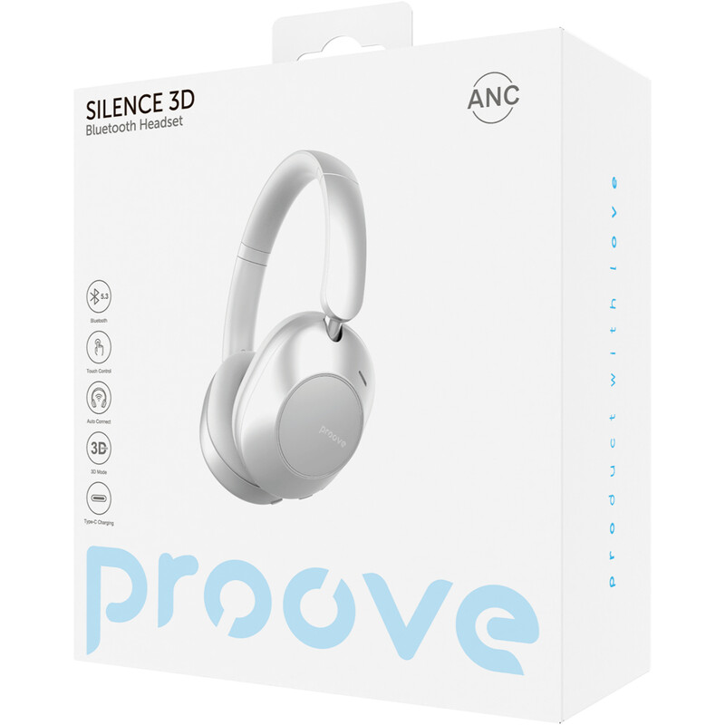 Bluetooth-гарнітура Proove Silence 3D with ANC Light Grey (HPSL3D010003)
