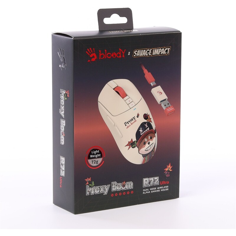 Мышь беспроводная Bloody R72 Ultra Proxy Boom White