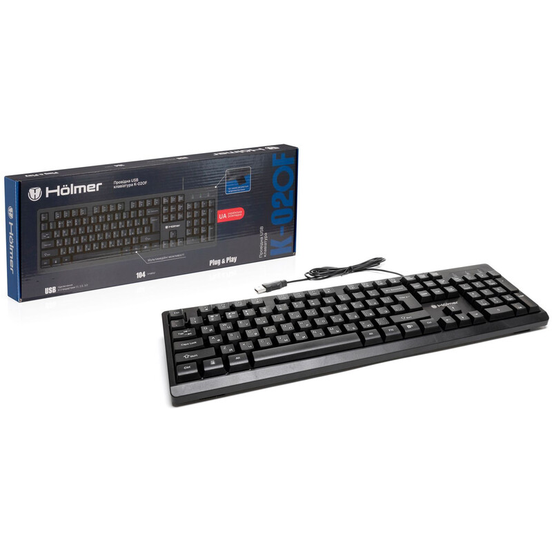 Клавіатура Holmer USB UA Black (K-02OF)