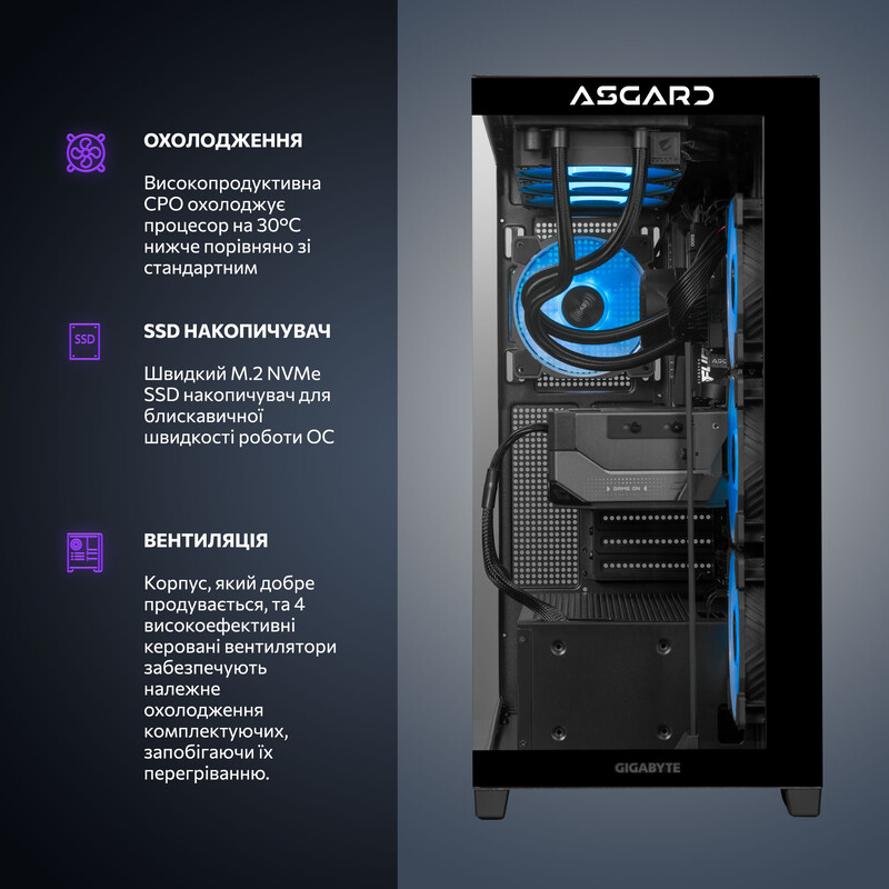 Комп`ютер для стримінгу ASGARD STREAMER RTX 5070 / Ryzen 7 7800X3D / DDR5 32GB / SSD 2TB (ASG-S-5070-7878)