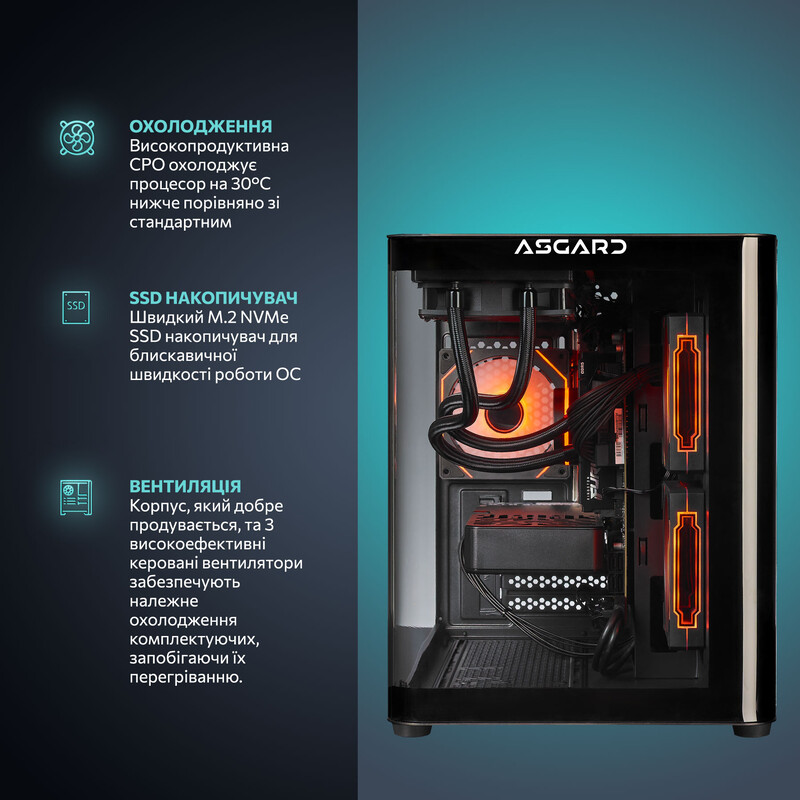 Игровой компьютер ASGARD GAMER RTX 5070 / Ryzen 5 9500F / DDR5 32GB / SSD 1TB (ASG-G-5070-7883)