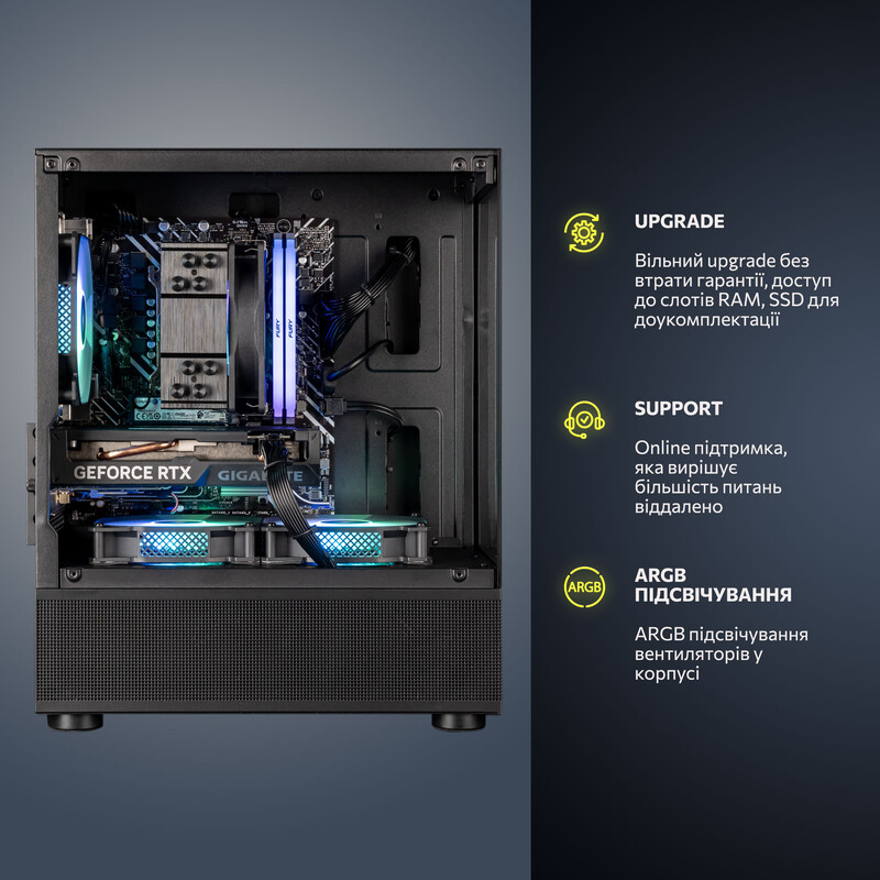 Комп`ютер ASGARD CREATOR RTX 5060 Ti 16GB / Core i5-14400F / DDR5 32GB / SSD 1TB / Win11 Home (ASG-C-5060T16-7874W)