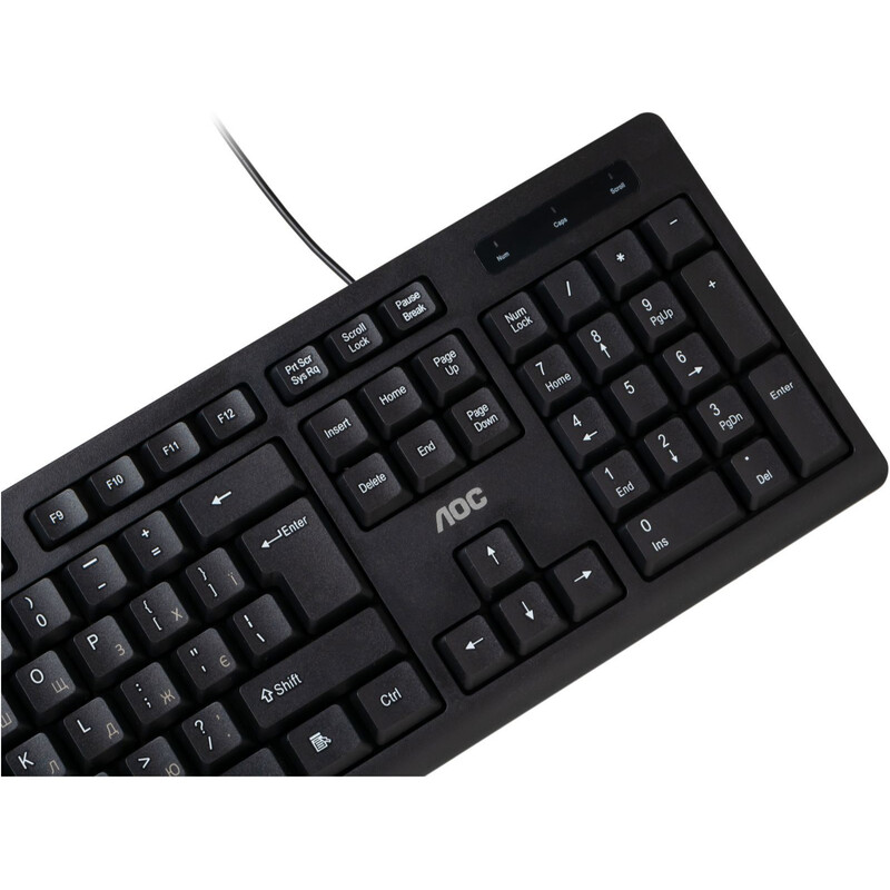 Клавіатура AOC KB100B USB UA Black (KB100B/97)