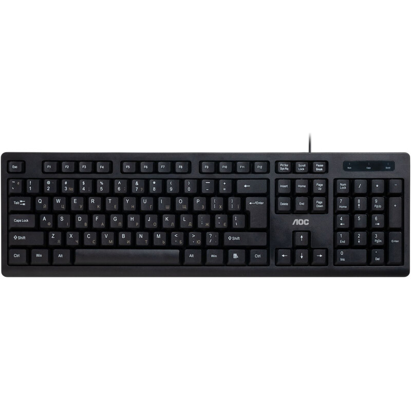 Клавіатура AOC KB100B USB UA Black (KB100B/97)