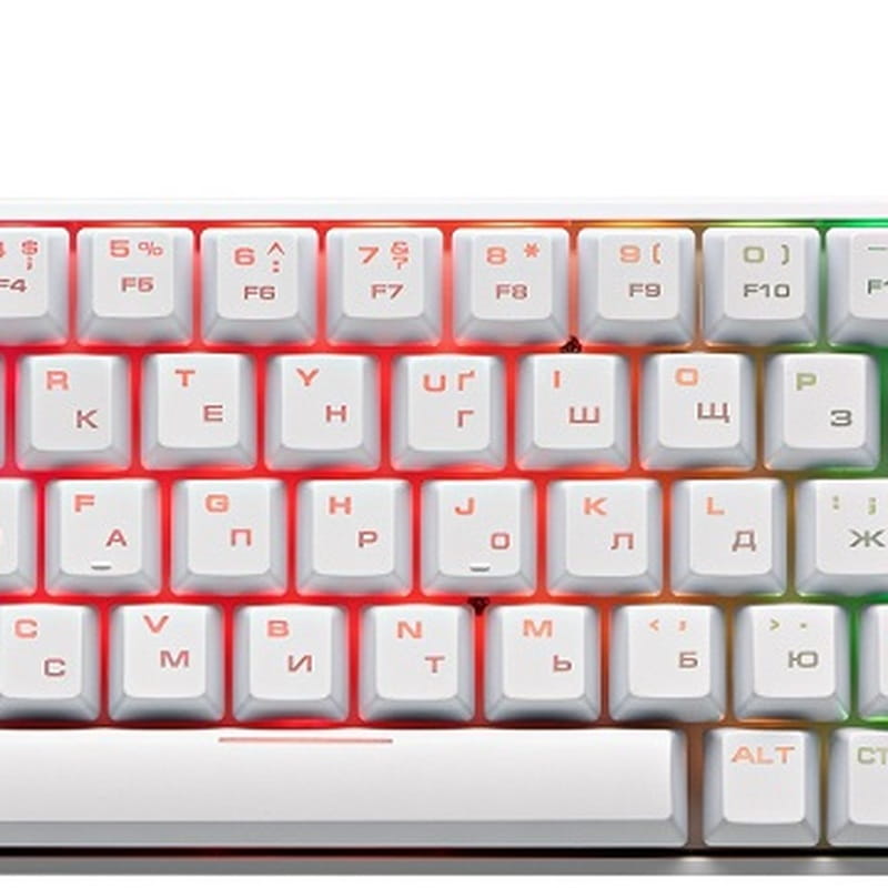 Клавиатура 2E Gaming KG370UWT-RD RGB Gateron Red Switch Ukr (2E-KG370UWT-RD) White USB