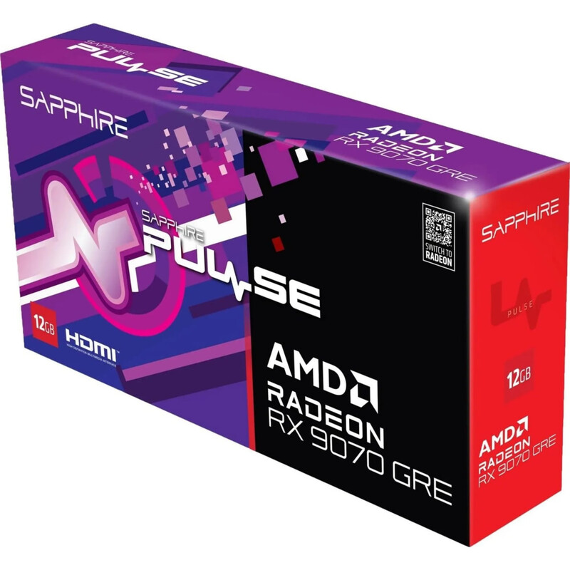 Видеокарта AMD Radeon RX 9070 GRE 12GB GDDR6 Pulse Gaming OC Sapphire (11354-01-20G)