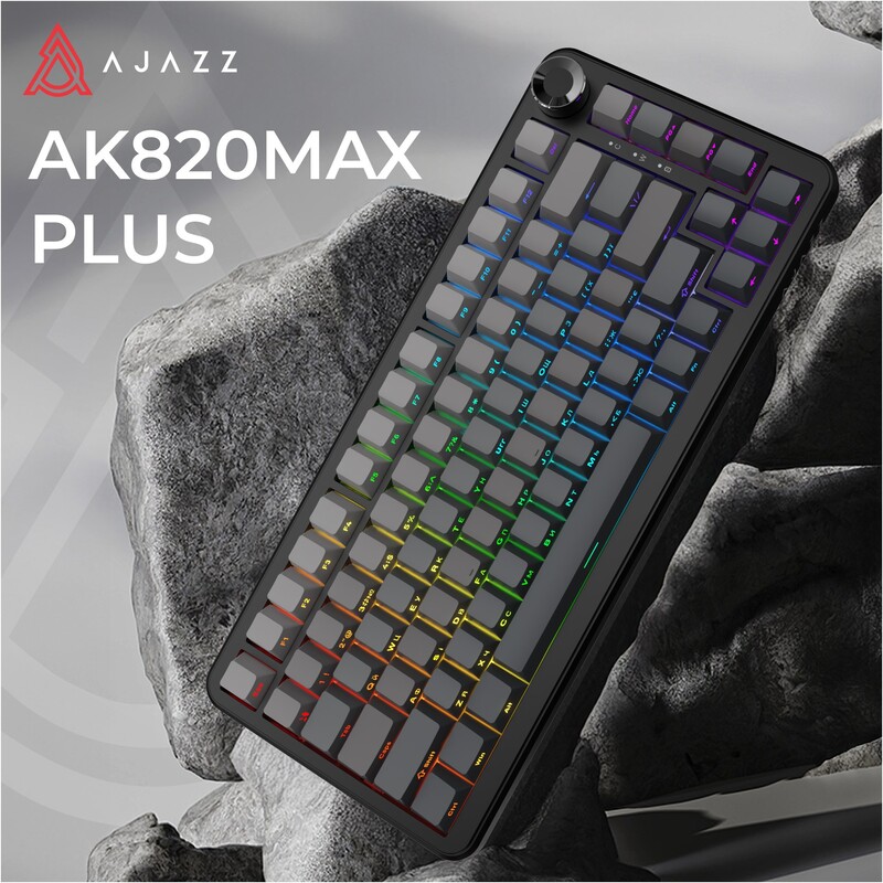 Клавіатура бездротова Ajazz AK820 Max Plus White Birch Switch Black Gradient (AK820-MAX-WB-S-G)