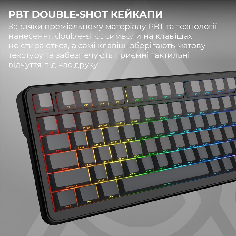 Клавіатура бездротова Ajazz AK820 Max Plus White Birch Switch Black Gradient (AK820-MAX-WB-S-G)