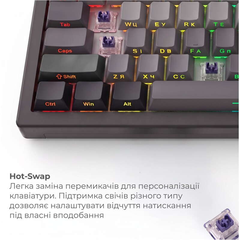 Клавіатура бездротова Ajazz AK820 Max Plus White Birch Switch Black Gradient (AK820-MAX-WB-S-G)