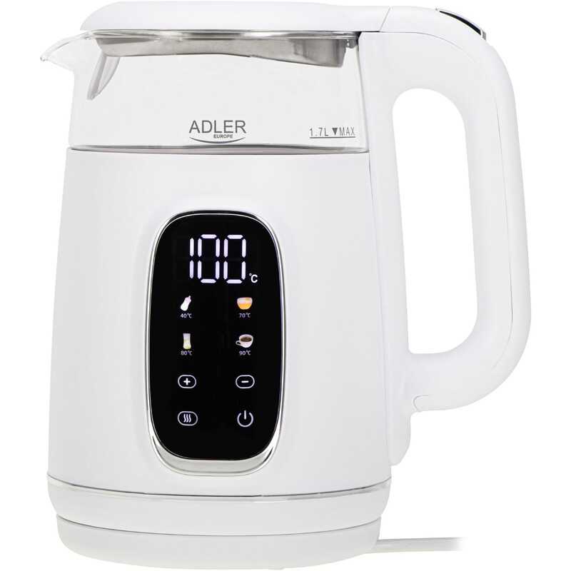 Электрочайник Adler AD 1305 White/Silver