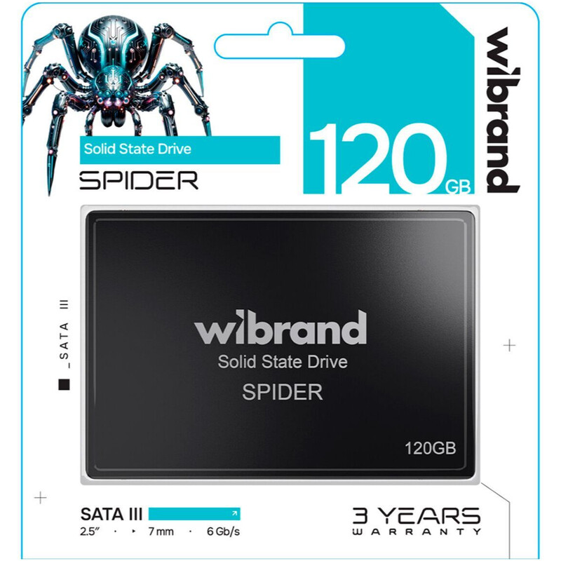 Накопичувач SSD 120GB Wibrand Spider 2.5" SATA 3D NAND TLC (WI2.5SSD/SP120GB)