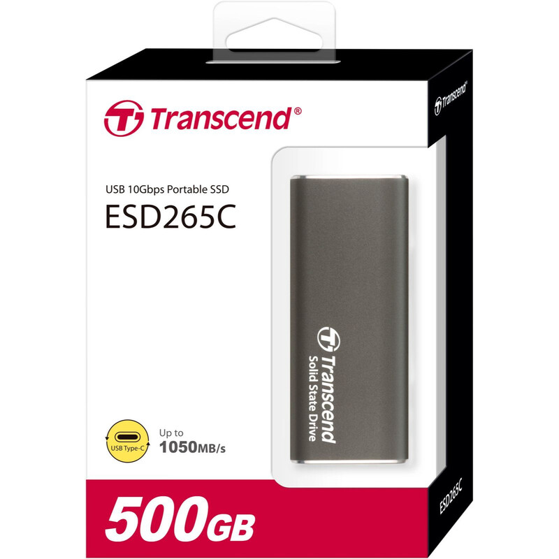 Накопичувач зовнішній SSD USB 3.1 Type-C 500GB Transcend ESD265C Iron Gray (TS500GESD265C)