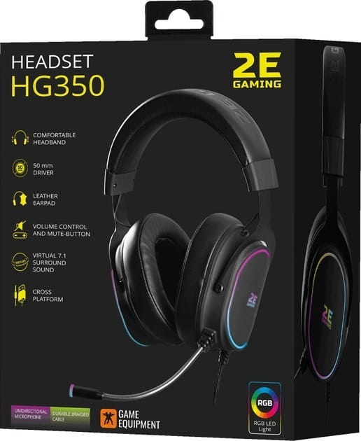 Гарнитура 2E Gaming HG350 RGB USB 7.1 Black (2E-HG350BK-7.1)