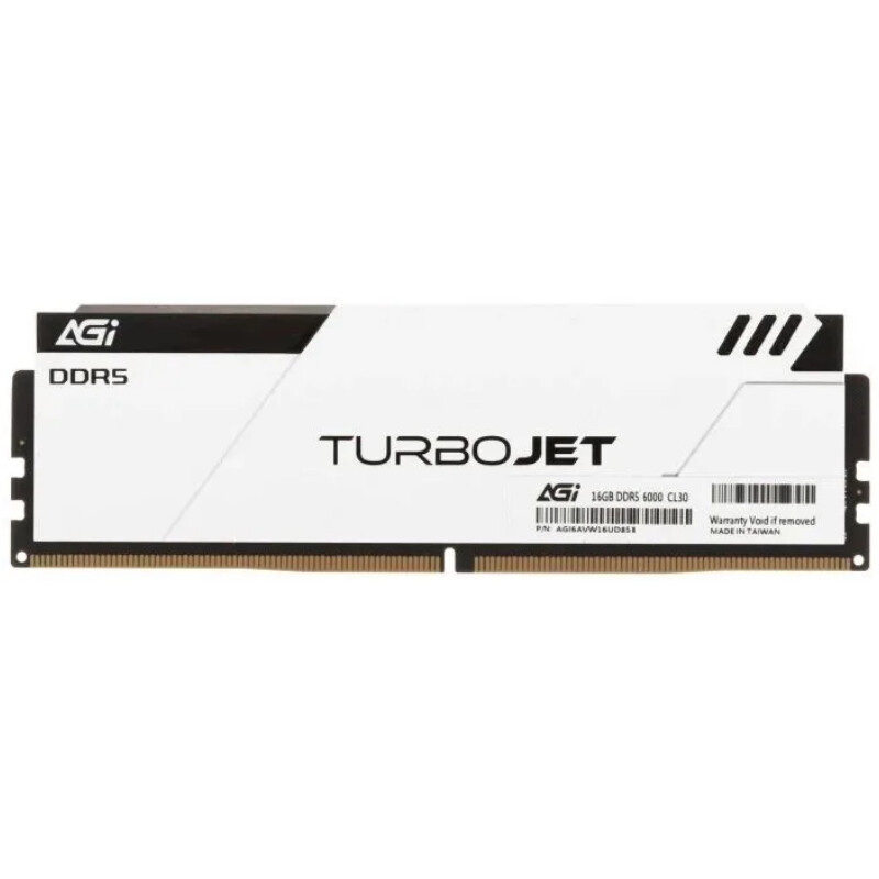 Модуль пам`яті DDR5 16GB/6000 AGI TurboJet Heatsink Black lightbar White (AGI6AVW16UD858-SR)