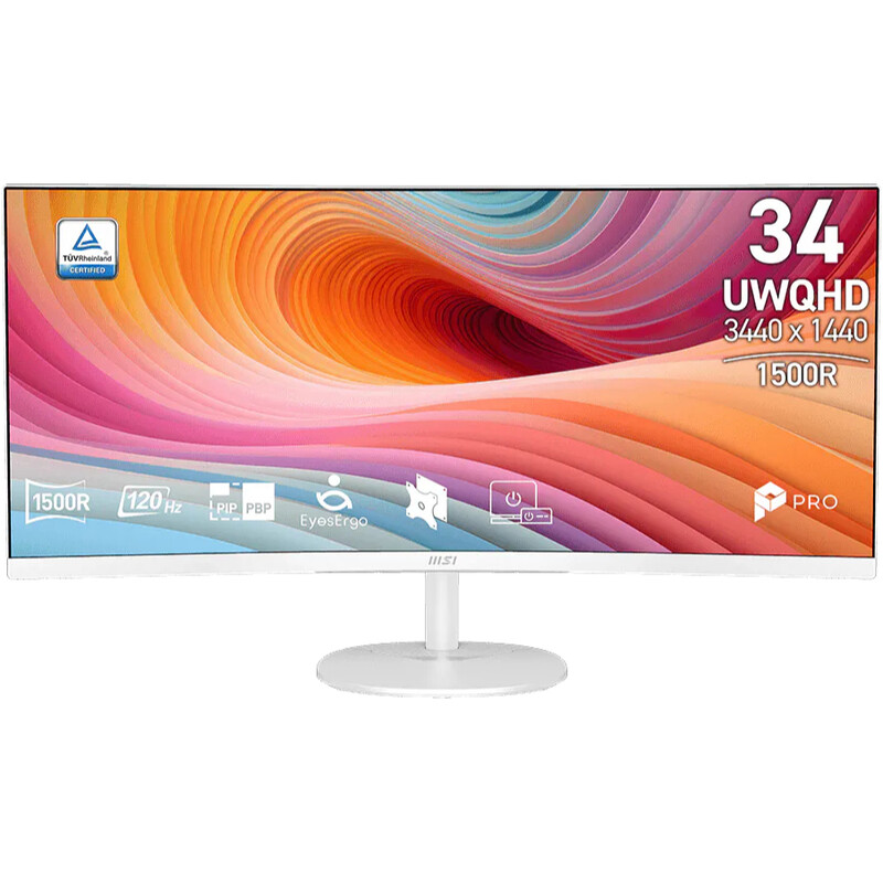 Монитор 34" MSI PRO MP341CQW E12 VA White Curved 120Hz