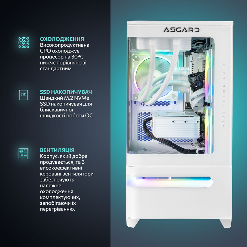 Ігровий комп`ютер ASGARD GAMER POWERED BY ASUS RTX 5060 Ti 8GB / Ryzen 5 9600X / DDR5 32GB / SSD 1TB (ASG-G-5060T8-8011)
