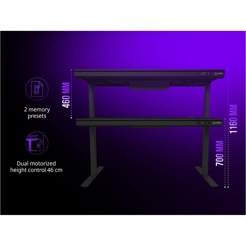 Геймерський стіл Lorgar DE90W Wood Black (LRG-DE90W)