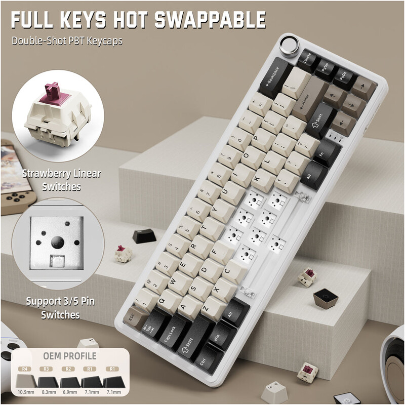 Клавиатура Attack Shark X66 Cheese White (X66CW_AS)