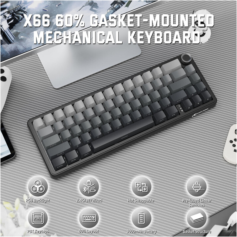 Клавиатура Attack Shark X66 Moonlit Night (X66MN_AS)