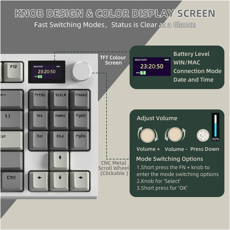 Клавиатура Attack Shark K86 Business Gray (K86BG_AS)