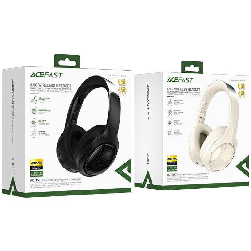 Bluetooth-гарнітура Acefast H5 ANC Black (6974316284277)