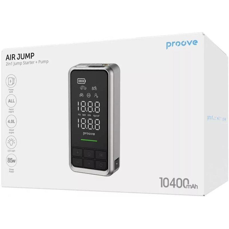 Пусковий пристрій Proove Air Jump 10400mAh 1000A Gray (JSAP10400203)