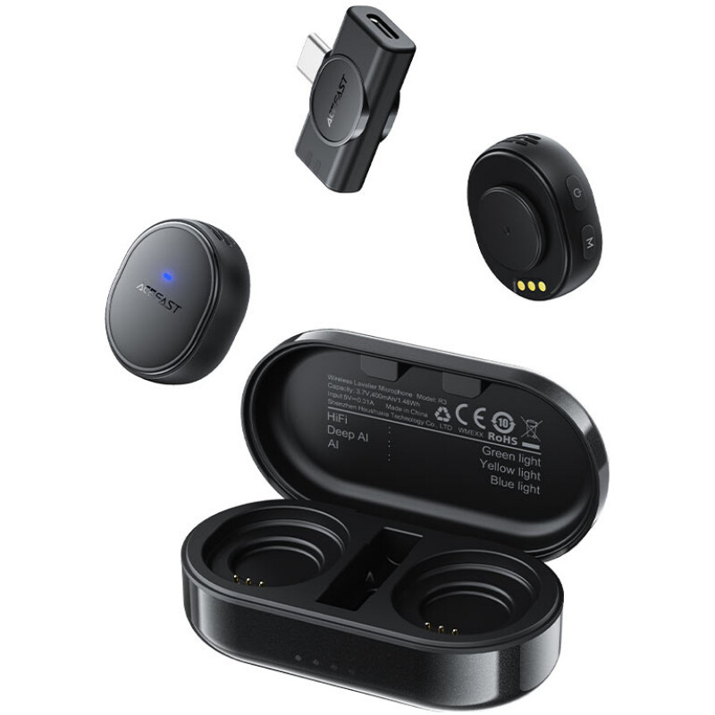Микрофон Acefast R3 Dual-mic Type-C Black (6974316285847)