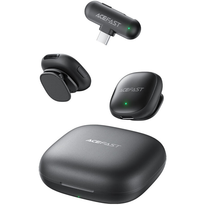 Микрофон Acefast R1 Dual-mic Type-C Black (6974316284895)