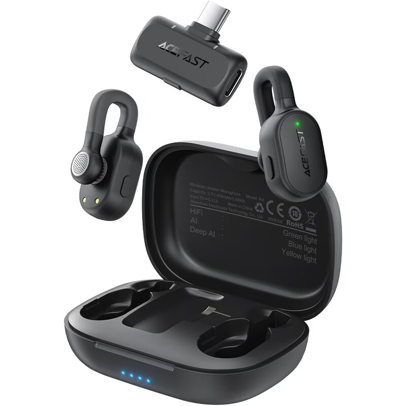 Микрофон Acefast R4 Dual-mic Type-C Black (6974316286448)