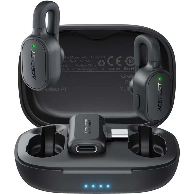 Микрофон Acefast R4 Dual-mic Type-C Black (6974316286448)